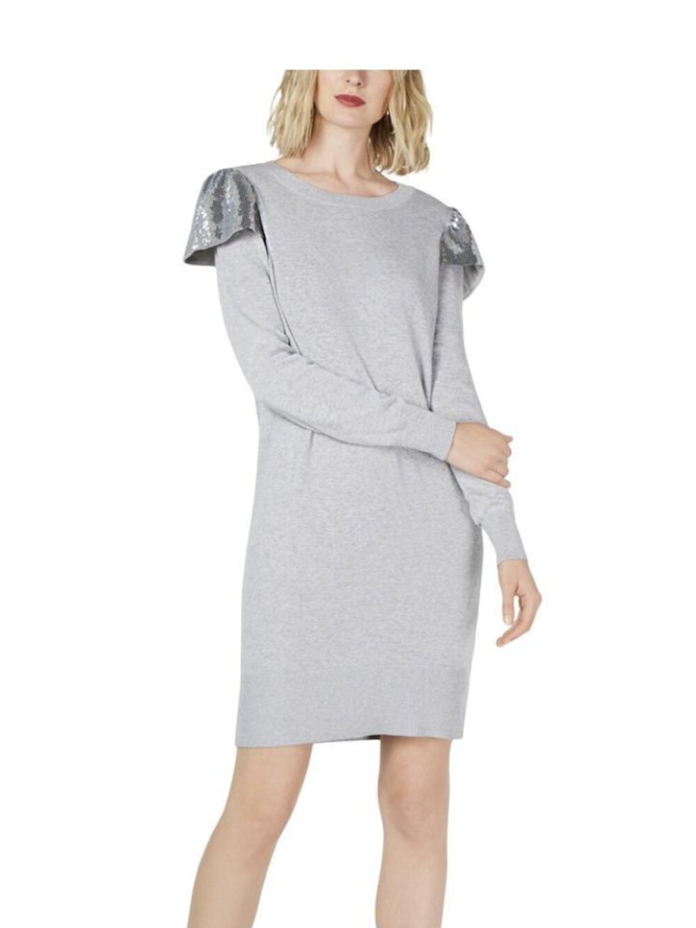 MICHAEL Michael Kors Womens Sequined Ruffled Party Dress